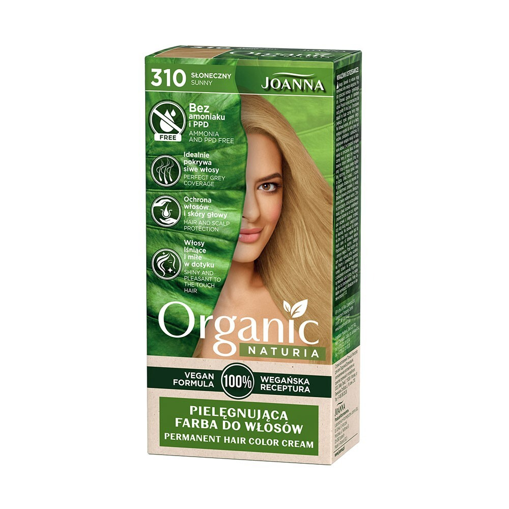 Безаміачна стійка крем-фарба для волосся Joanna Naturia Organic Permanent Color Cream 310 Sunny, 100 мл